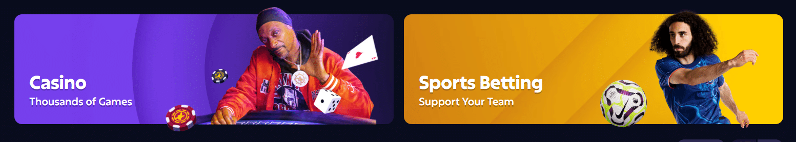 The casino and sportsbook banner for Roobet