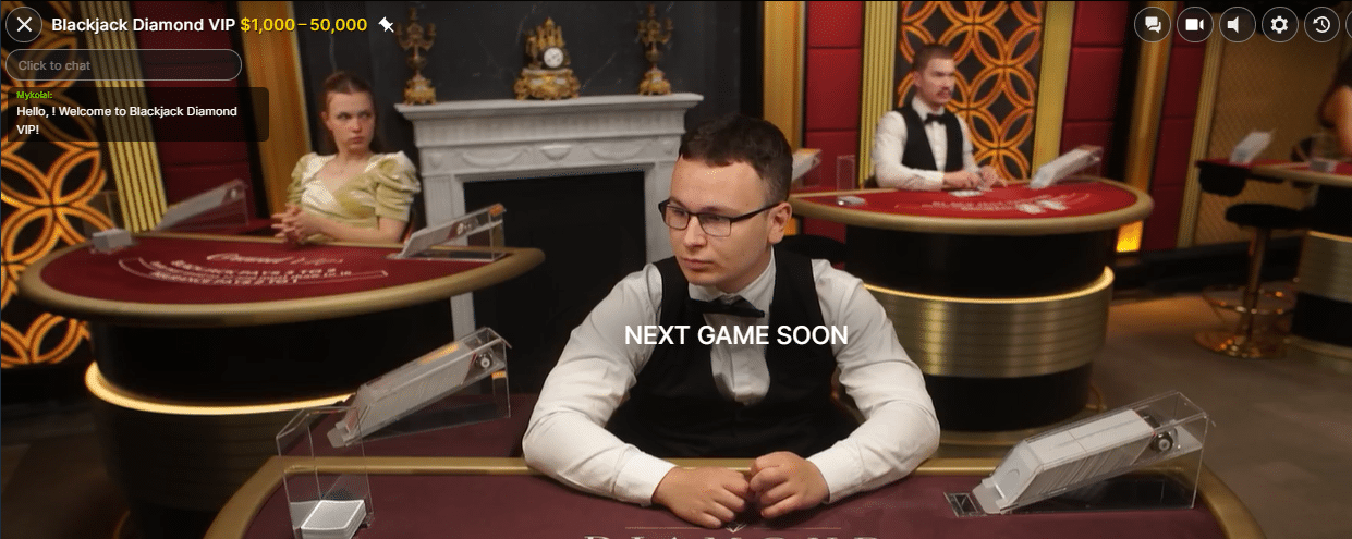 A screenshot of an Evolution high stakes table at Duelbits