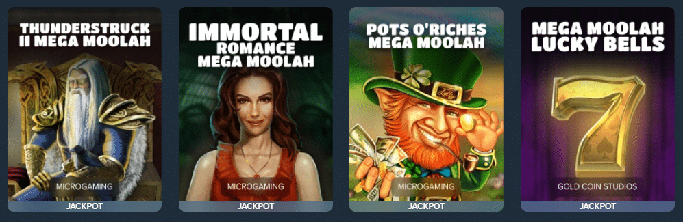 The Mega Moolah progressive slots found at Duelbits