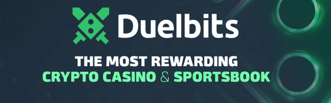 A simple promo banner for the Duelbits website