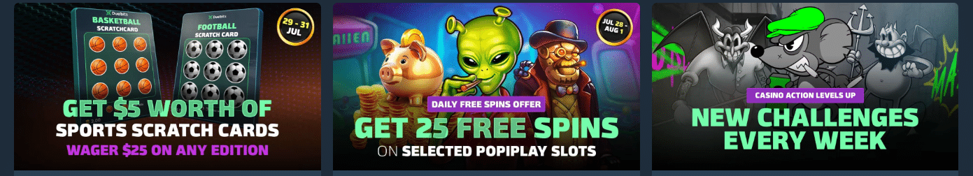 A few of the promos featured at Duelbits