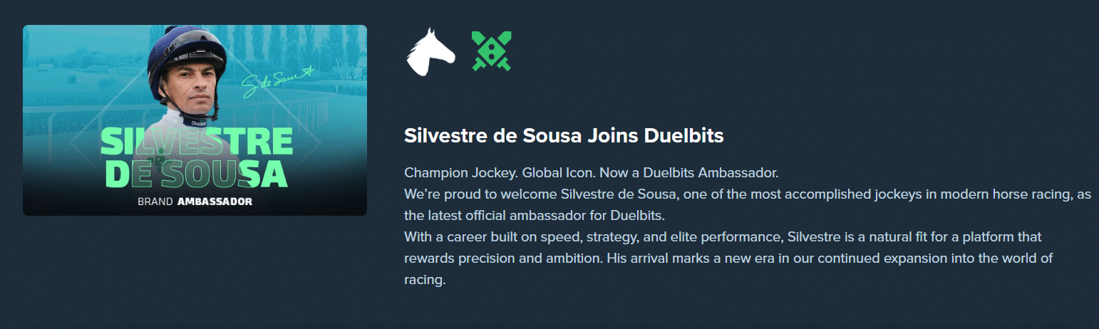 A banner advertising Duelbits latest sponsorship