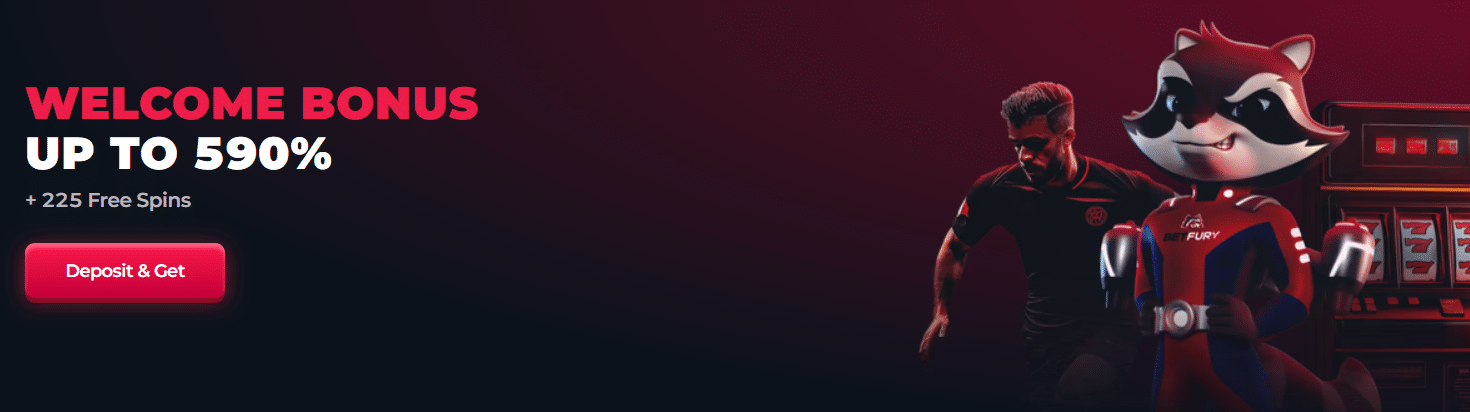 A promo banner for the BetFury welcome offer