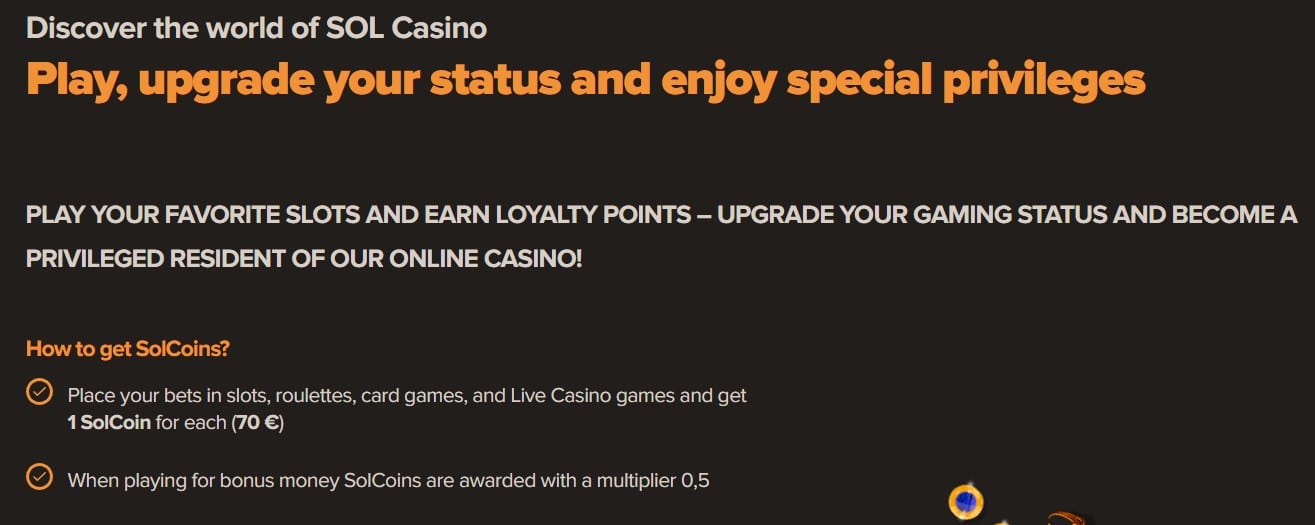 Sol Casino VIP Program