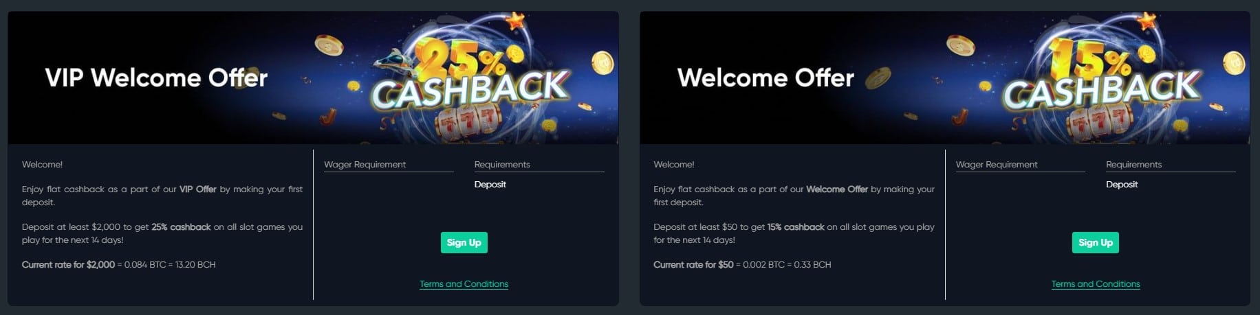 Bitcoin.com Games Casino Welcome Offer