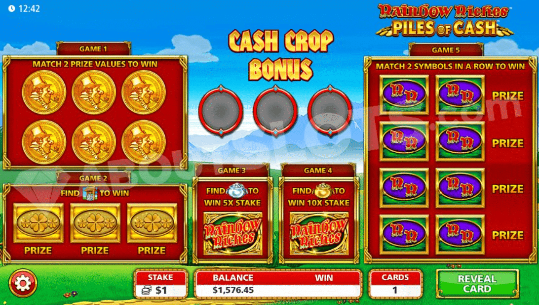 Rainbow Riches Piles of Cash