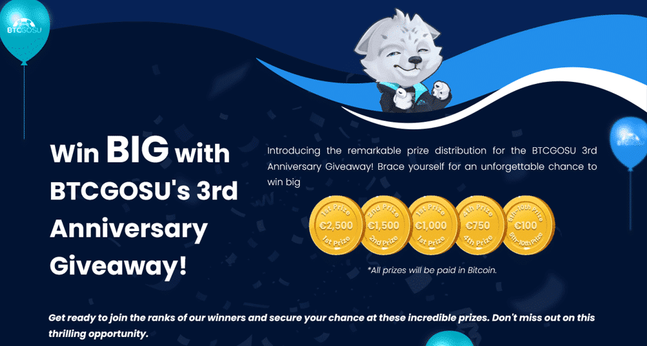 BTCGOSU Prizes Giveaway