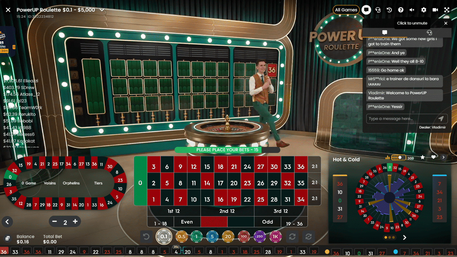 PowerUP Roulette Live Game