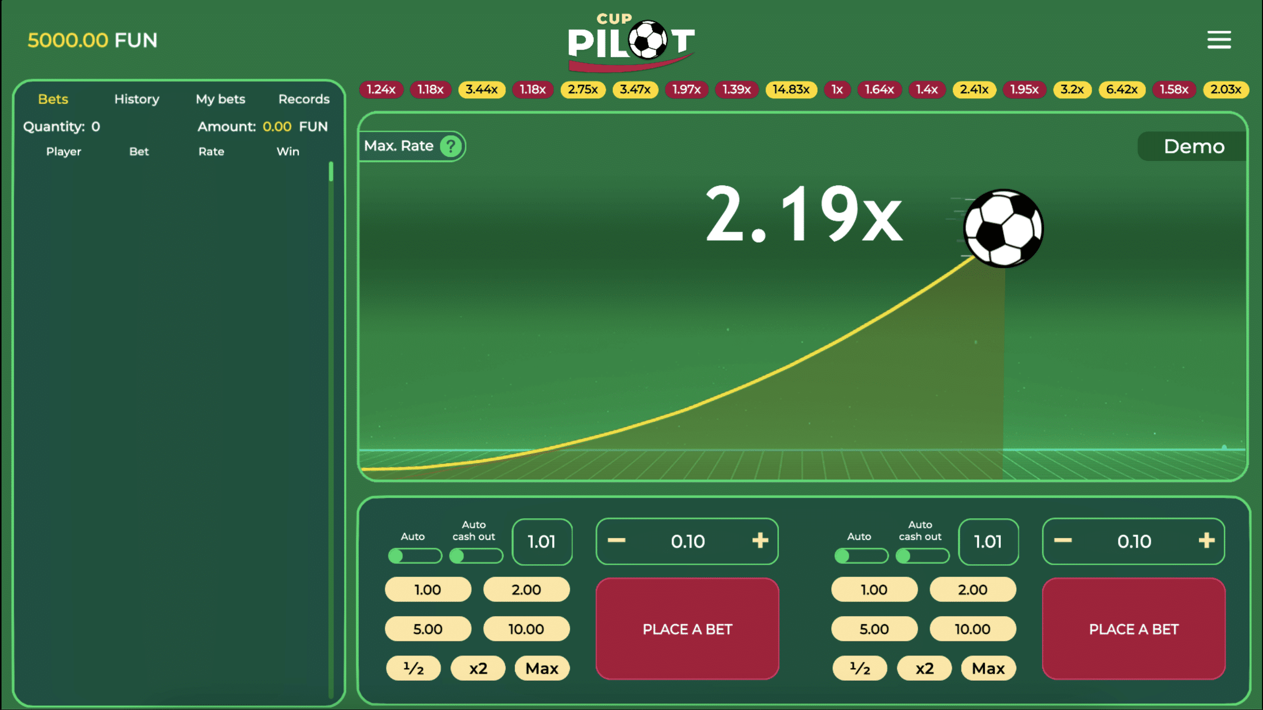 Pilot Cup Crash Game