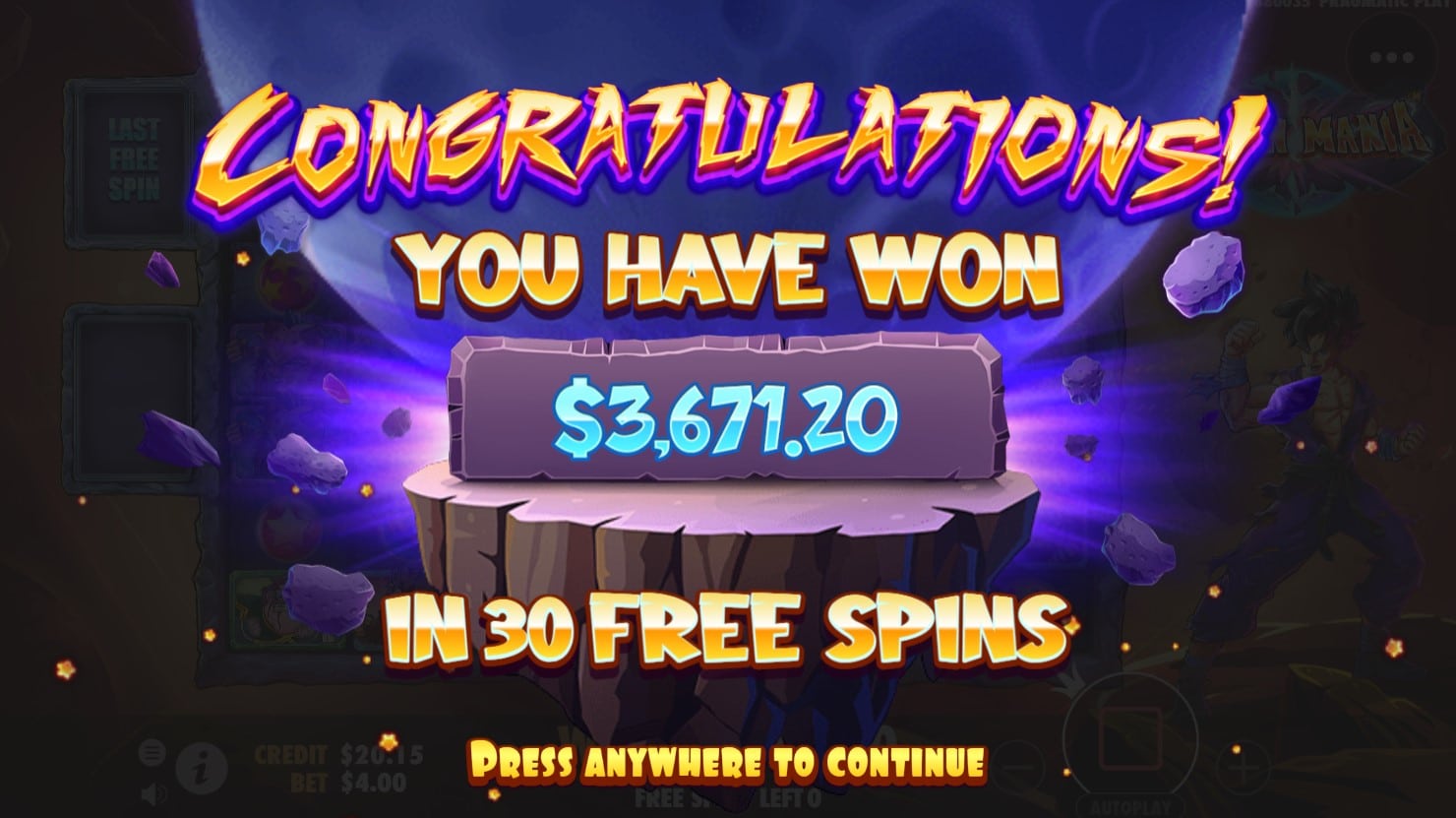 Saiyan Manya Slot Win