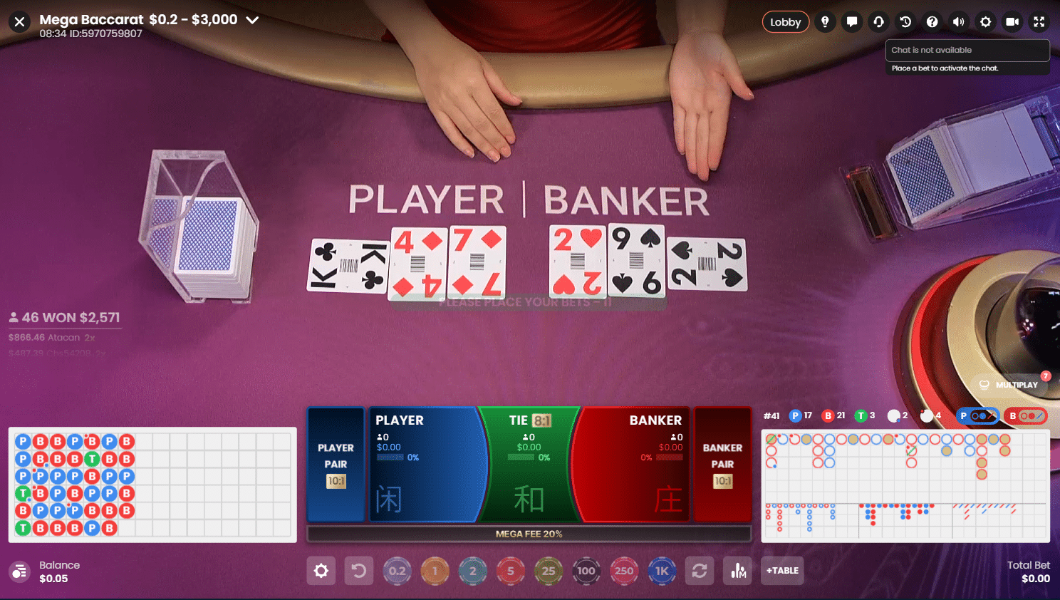 Mega Baccarat Live Game