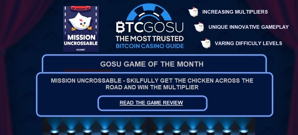 BTCGOSU crypto game of the month - Mission Uncrossable