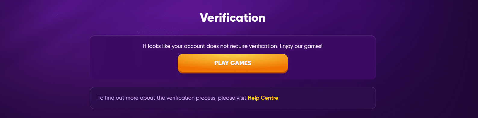 The KYC verification window in your Kingmaker account window