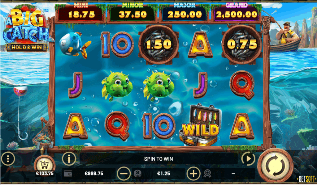 A Big Catch Hold and Win Slot Game - Spielautomaten zum Thema Angeln