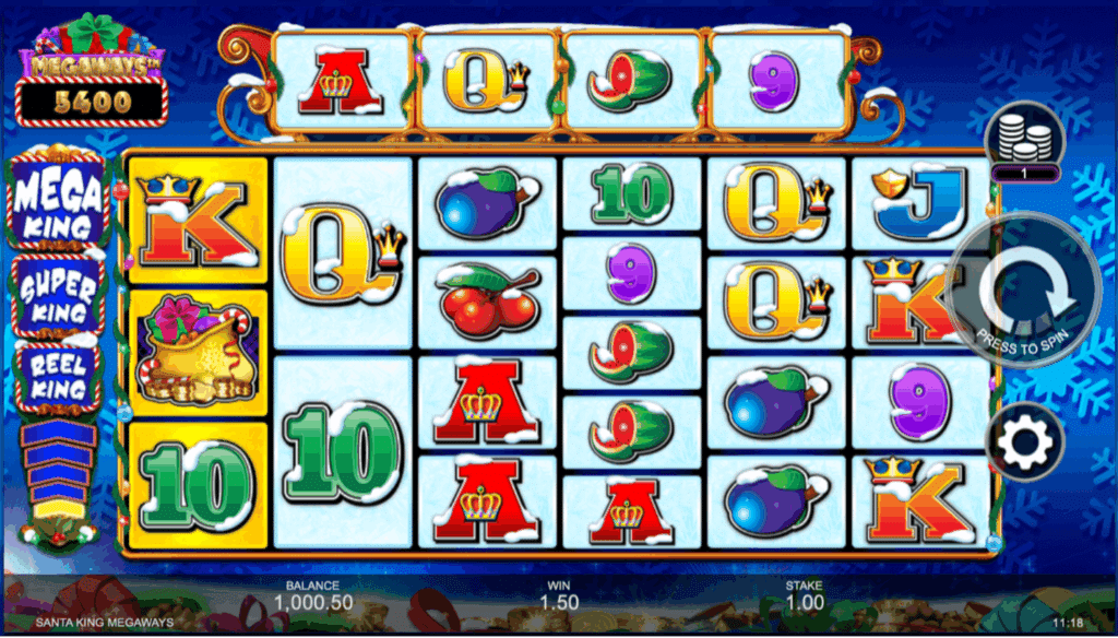 Santa Kind Megaways slot. Holiday-themed slots