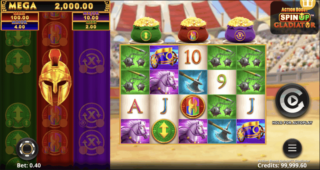 Action Boost Gladiator - Juegos SpinPlay. Tragaperras de temática romana
