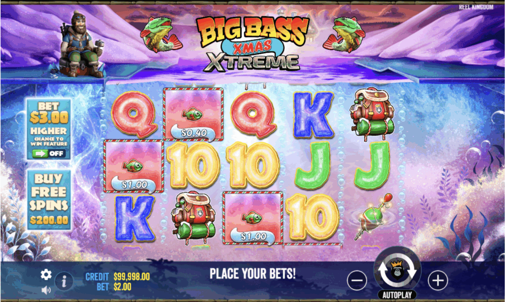 Big Bass Xmas Xtreme - Pragmatic Play. Spielautomaten mit Weihnachtsthema