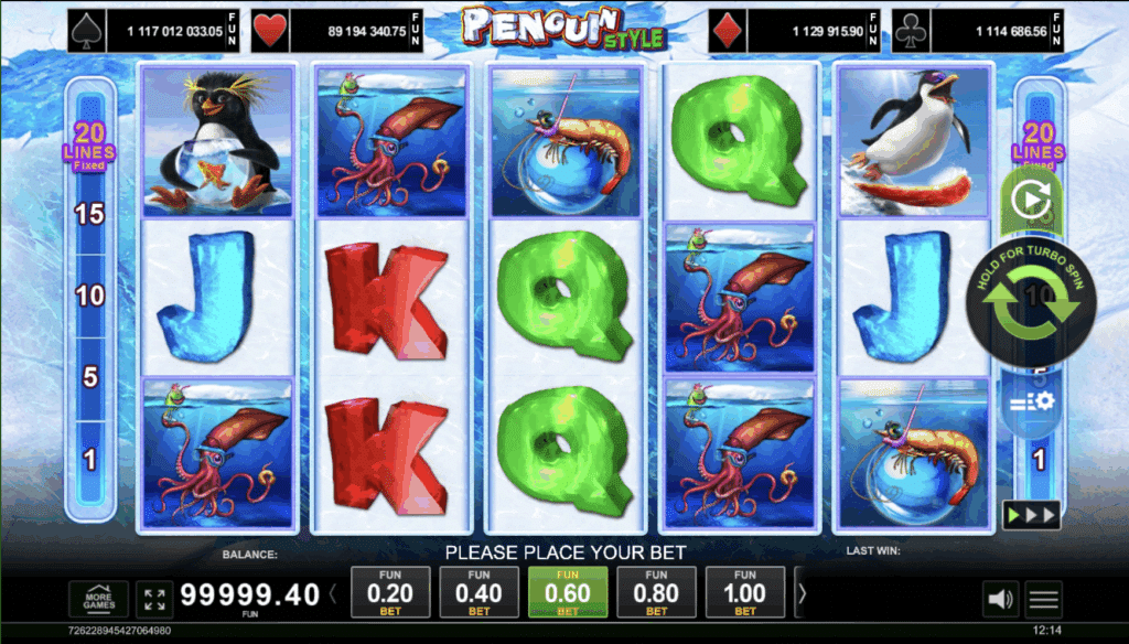 Pinguin-Stil -EGT. Spielautomaten mit Pinguin-Thema