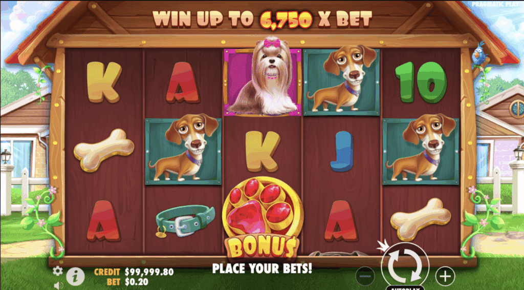 Der Spielautomat The Dog House von Pragmatic Play. Spielautomaten mit Hundethema
