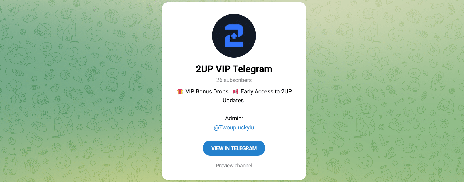 A screenshot of the official Telegram channel