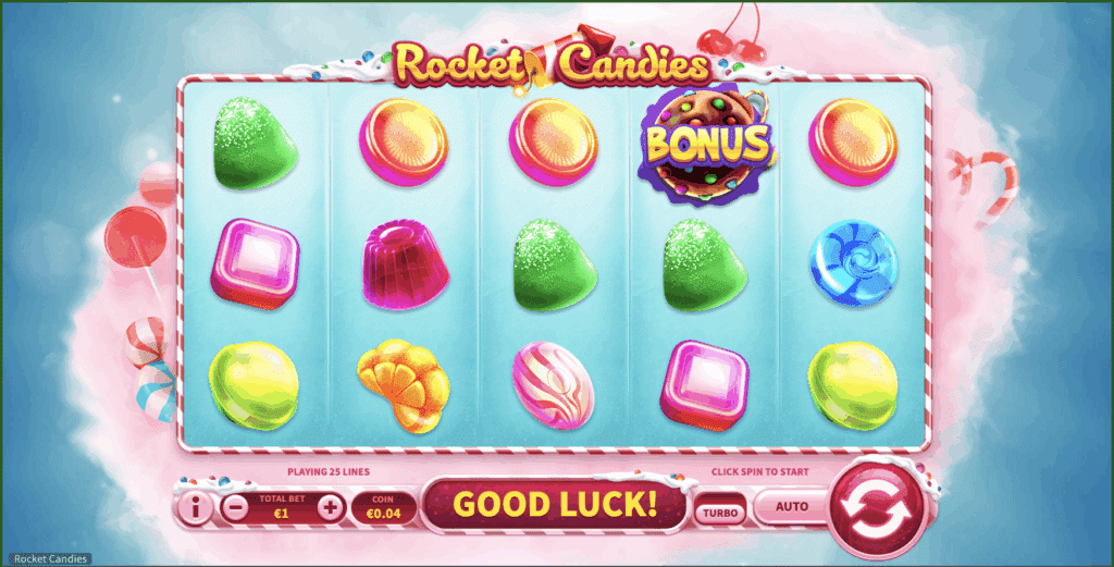 Rocket Candies - Skywind Group. Spielautomaten mit Raketenthema