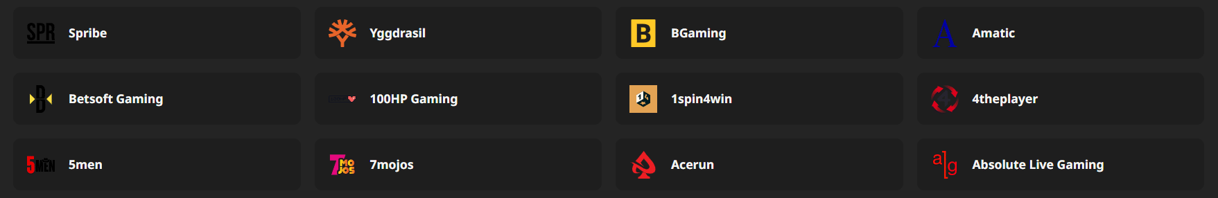 Some of the providers working with WillBet casino