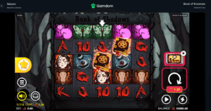 Book of Shadows slot — gothic reels with expanding Golden Symbol and Shadow Rows