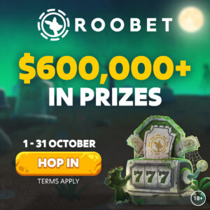Roobet Halloween event — $600,000+ Prize Hop tournament (Oct 1–31)