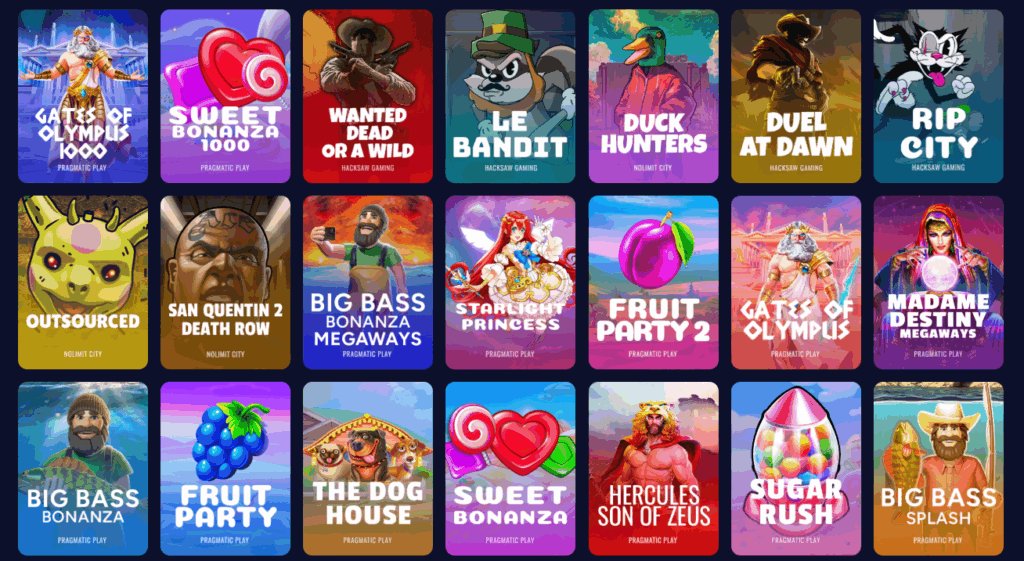 Duel Casino Slot Game Lobby