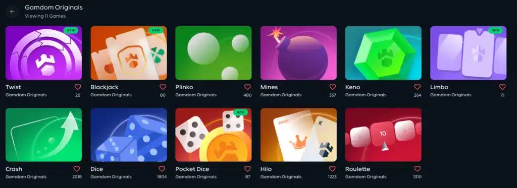 gamdom casino's originals games