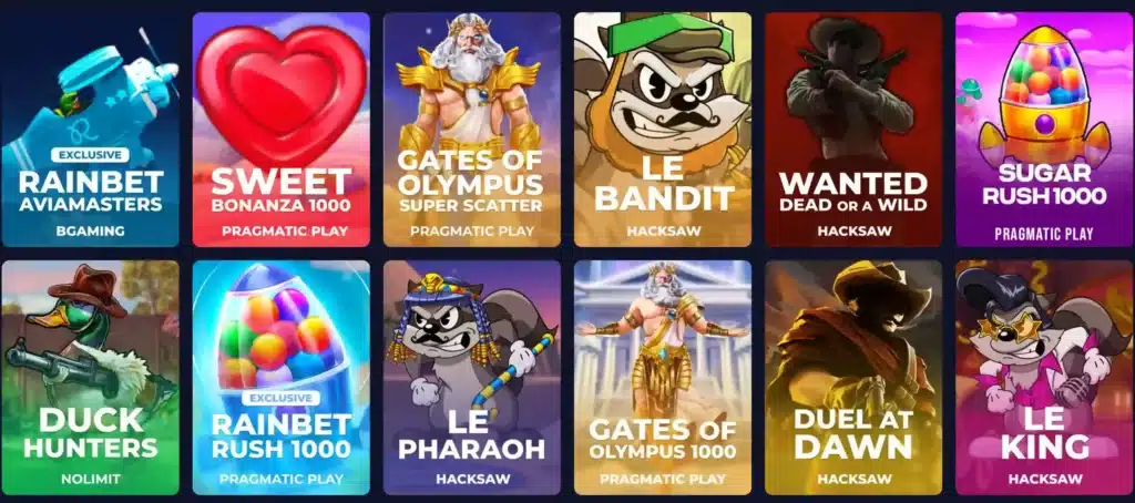 popular slots at rainbet casimo